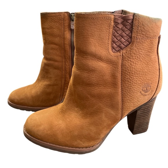 Timberland Earthkeepers Stratham Heights Tan Waterproof Ankle Boots Womens 9W - Picture 2 of 7